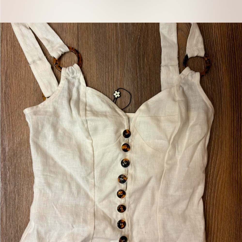 Women's Beige Button-Up Top